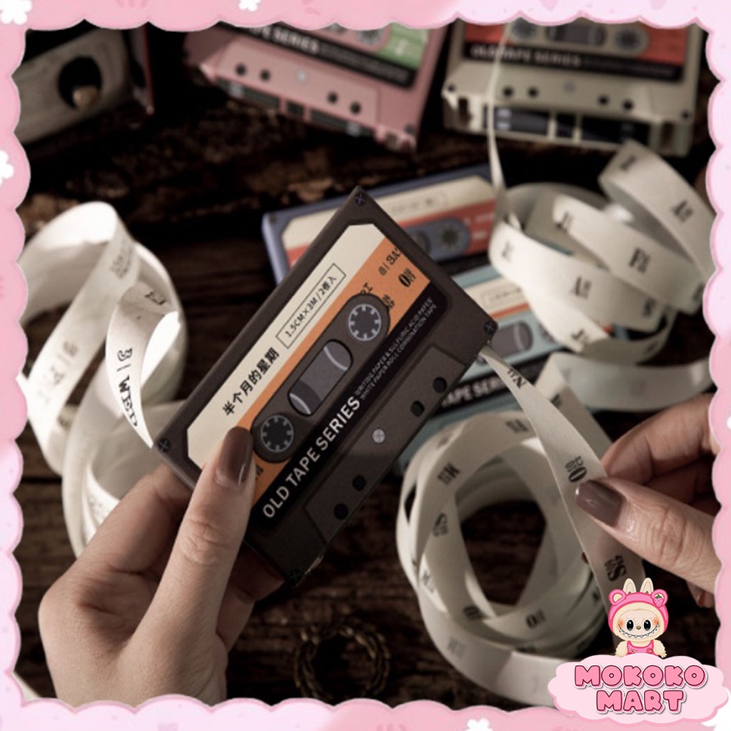 

MM Washitape Vintage Washi Tape Aesthetic Old Washi Tape Deco Masking Tape Jurnal DIY Scrapbook WT05