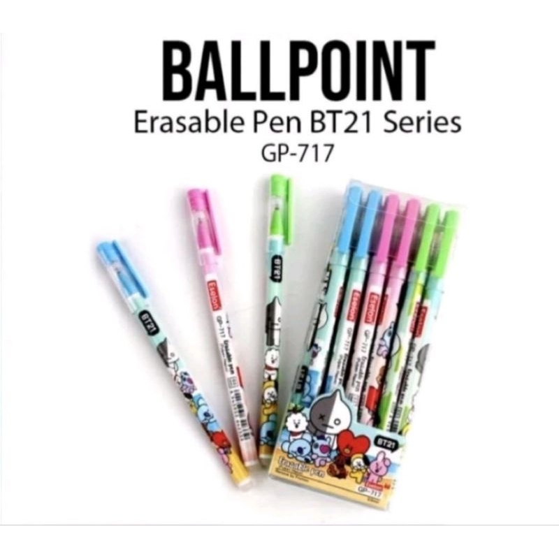 12 PCS PULPEN BISA DIHAPUS KARAKTER PEN GEL BISA DIHAPUS BPT-21 / PULPEN BISA DIHAPUS / PULPEN KARAK