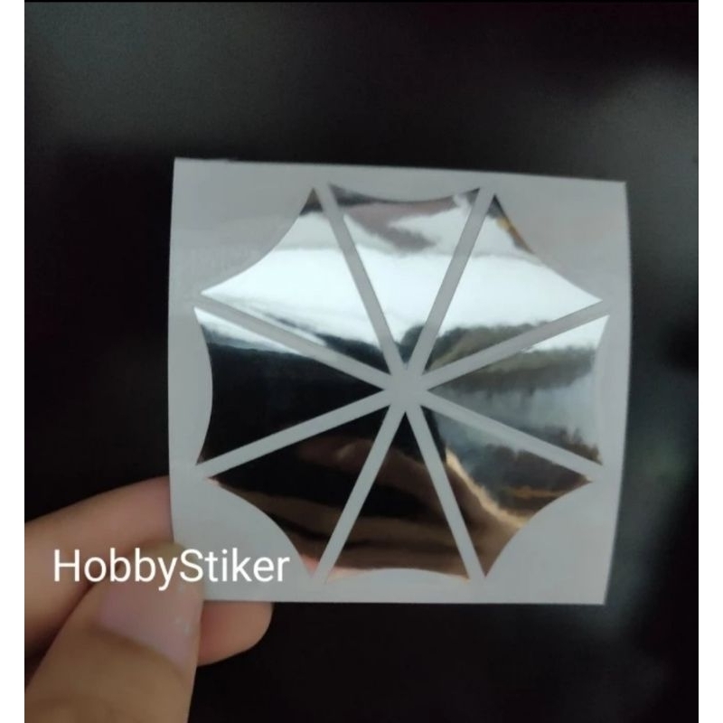 Stiker custom logo umbrella corp premium chrome