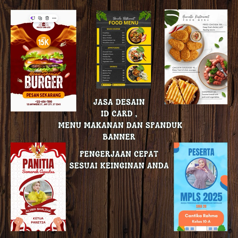 

Jasa Desain ID Card , Menu Makanan , Spanduk Banner