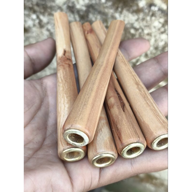 sedotan pipa rokok kayu Cendana India panjang 12cm