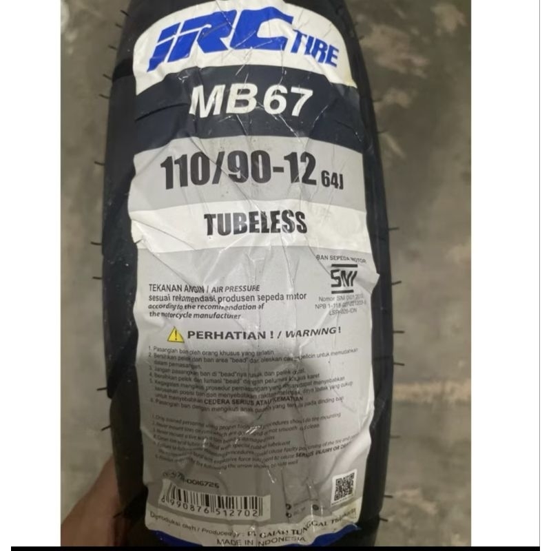 Ban IRC Scoopy Ring 12 110/90-12 Belakang Tubelles