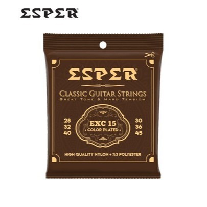 SENAR GITAR ESPER EXC-15 NYLON COLOR PLATED / SENAR GITAR NILON HITAM ORIGINAL