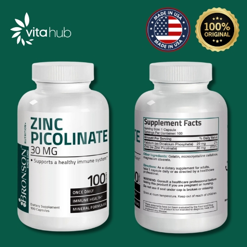 Bronson Zinc Picolinate 30MG - 100 Capsules
