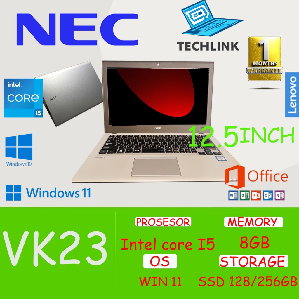 Laptop NEC VersaPro VK23 Intel core I5 RAM 8GB SSD 256GB sama Lenovo Thinkpad X260 second super slim