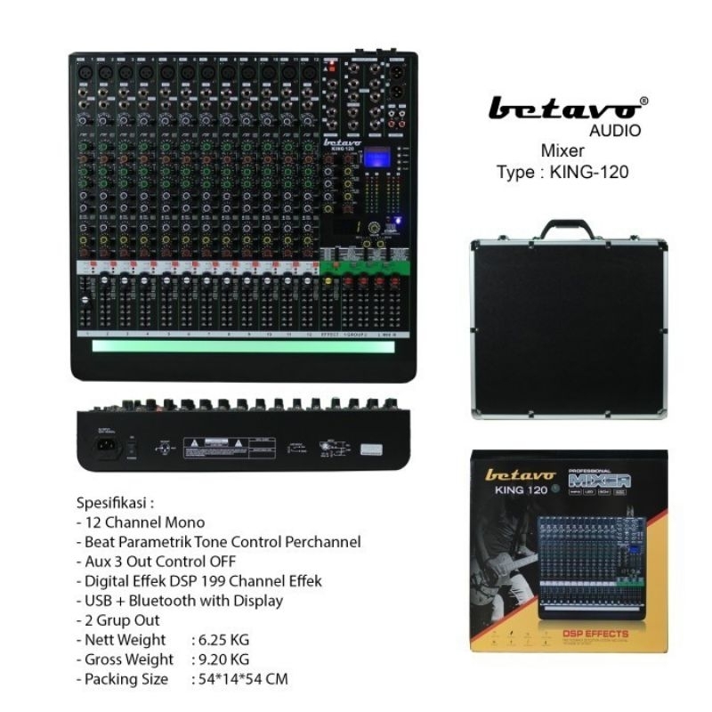 Mixer Audio Betavo King 120 Original Profesional 12 Channel