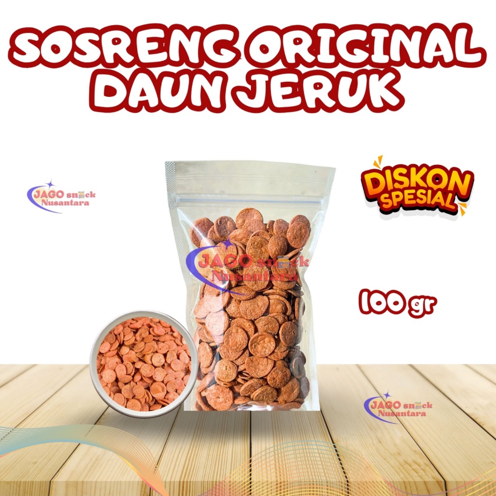 

Sosreng Krispy Rasa Ori Daun Jeruk Cemilan 100GR - Jago Snack Nusantara