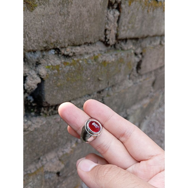 Merah Siem ring Alpaka super size 7