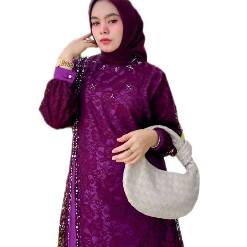 ELVARETTE  - Dress gamis by adnbusana | Gamis pesta mewah | Baju kondangan wanita kekinian | Dress g