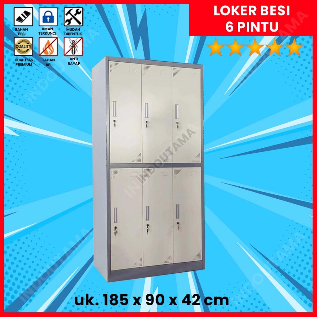 Loker besi 6 Pintu Locker Besi 6 Pintu 3 Baris