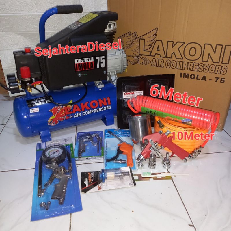 Paket Kompresor LAKONI IMOLA 75 Paket Pengecatan Dan isian Angin Motor