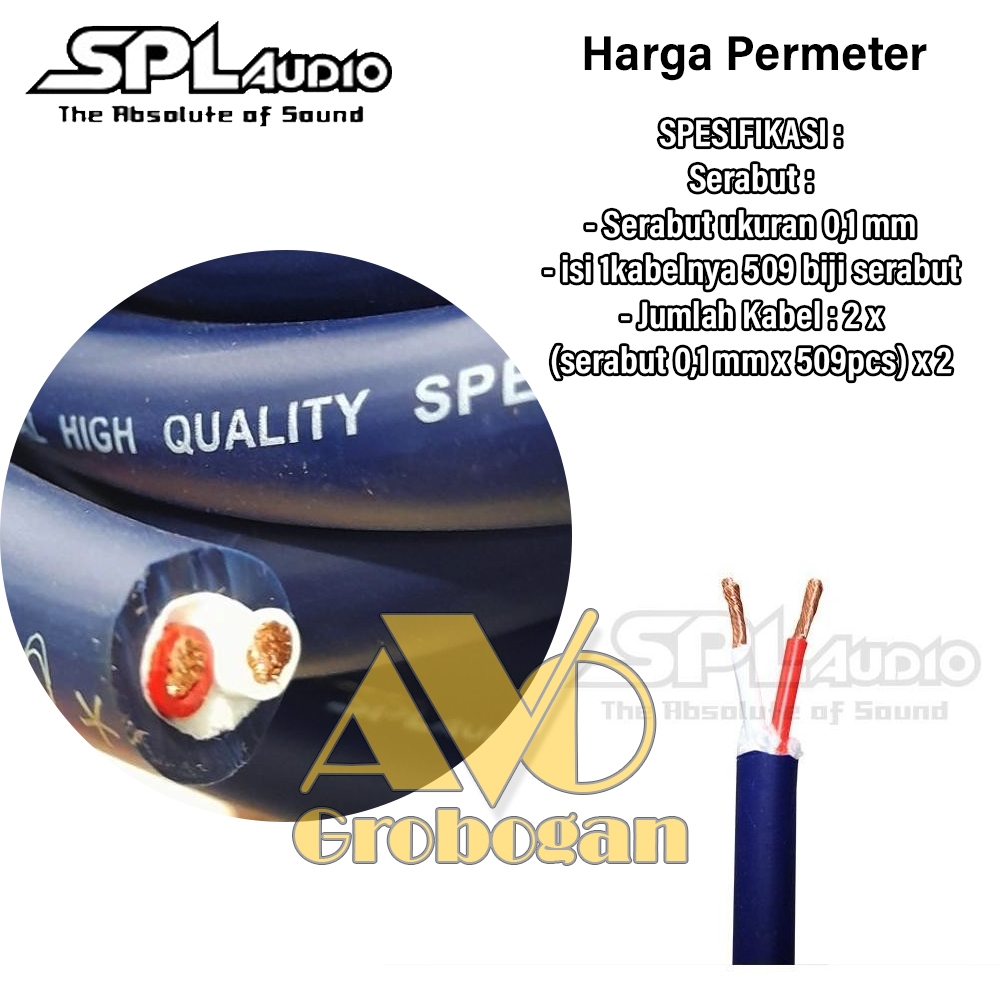 Kabel Speaker SPL 2x4mm Kabel Spiker SPL Audio CS240 Isi 2 Ukuran 4mm Original Permeter