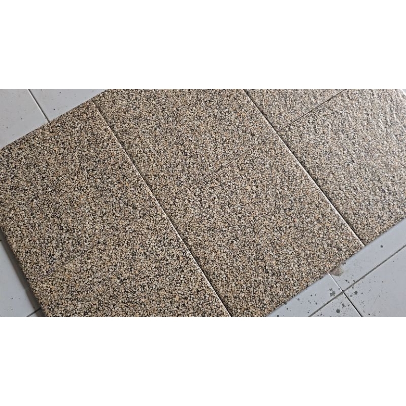 KERAMIK LANTAI 40X40 BATU ALAM CORAL KERIKIL - KERAMIK LANTAI TAMAN GARASI 40X40