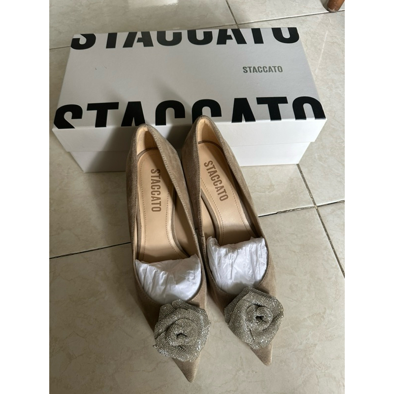 PRELOVED HEELS STACCATO GREY SIZE 37 ORIGINAL