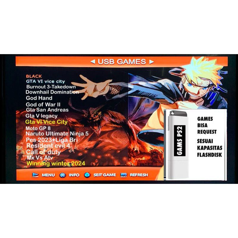 Flashdisk 32gb + Game untuk Ps2 Matrix/Mc Boot