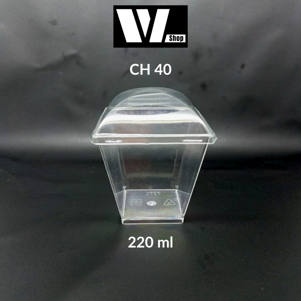 CH-40 Gelas Puding 220ml / CH40 Jelly Cup 220 ml / Puding Cup Akrilik Dessert Wadah Puding Agar-Agar