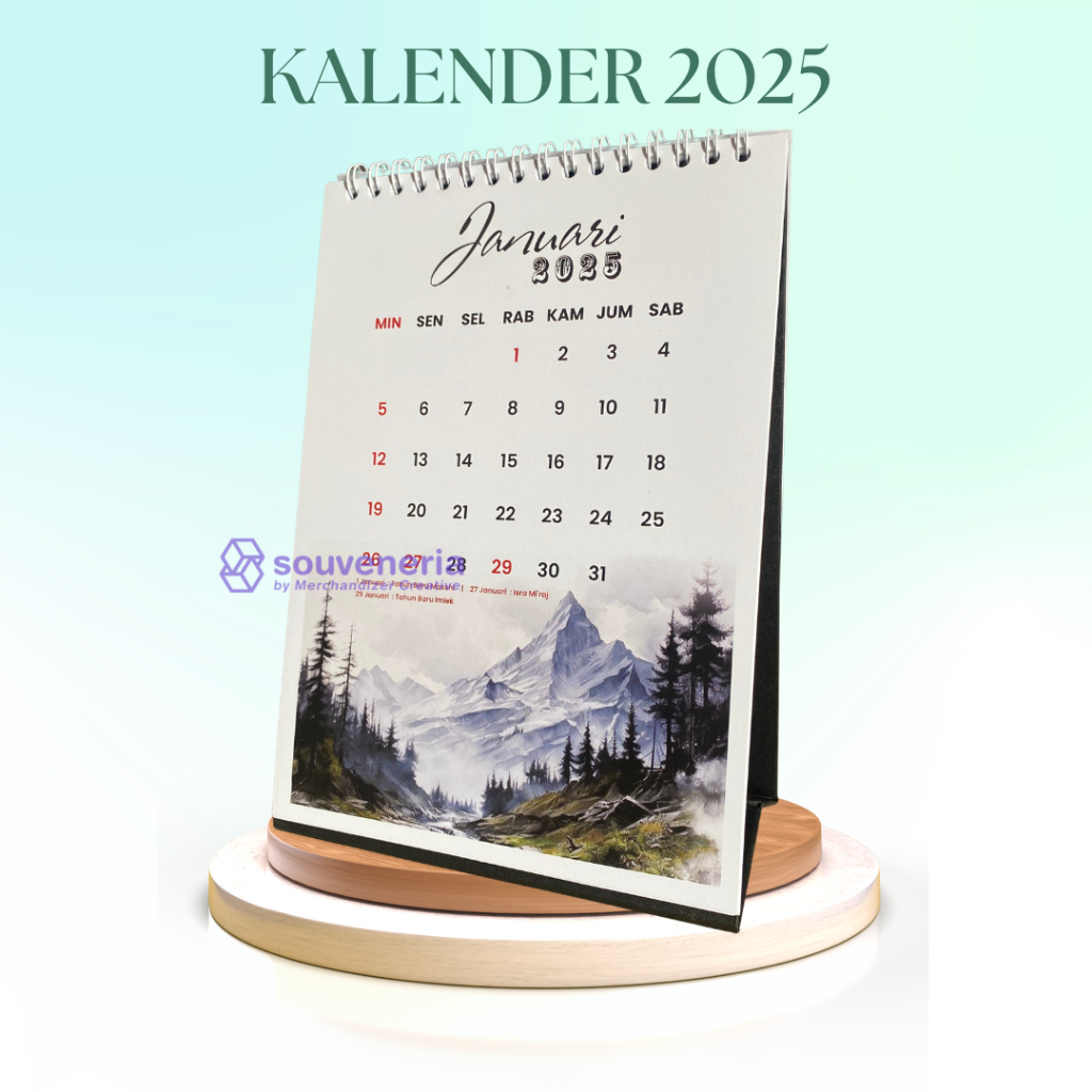 

Cetak Kalender Meja 2025 Duplex Tema Gunung isi 12 Lembar 1 Muka