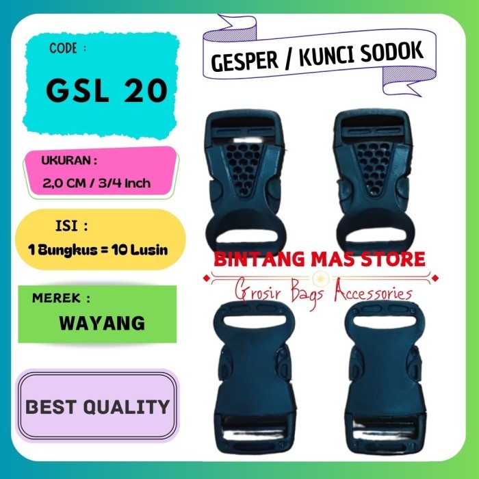 Kunci Sodok Gesper Buckle Tas Hitam