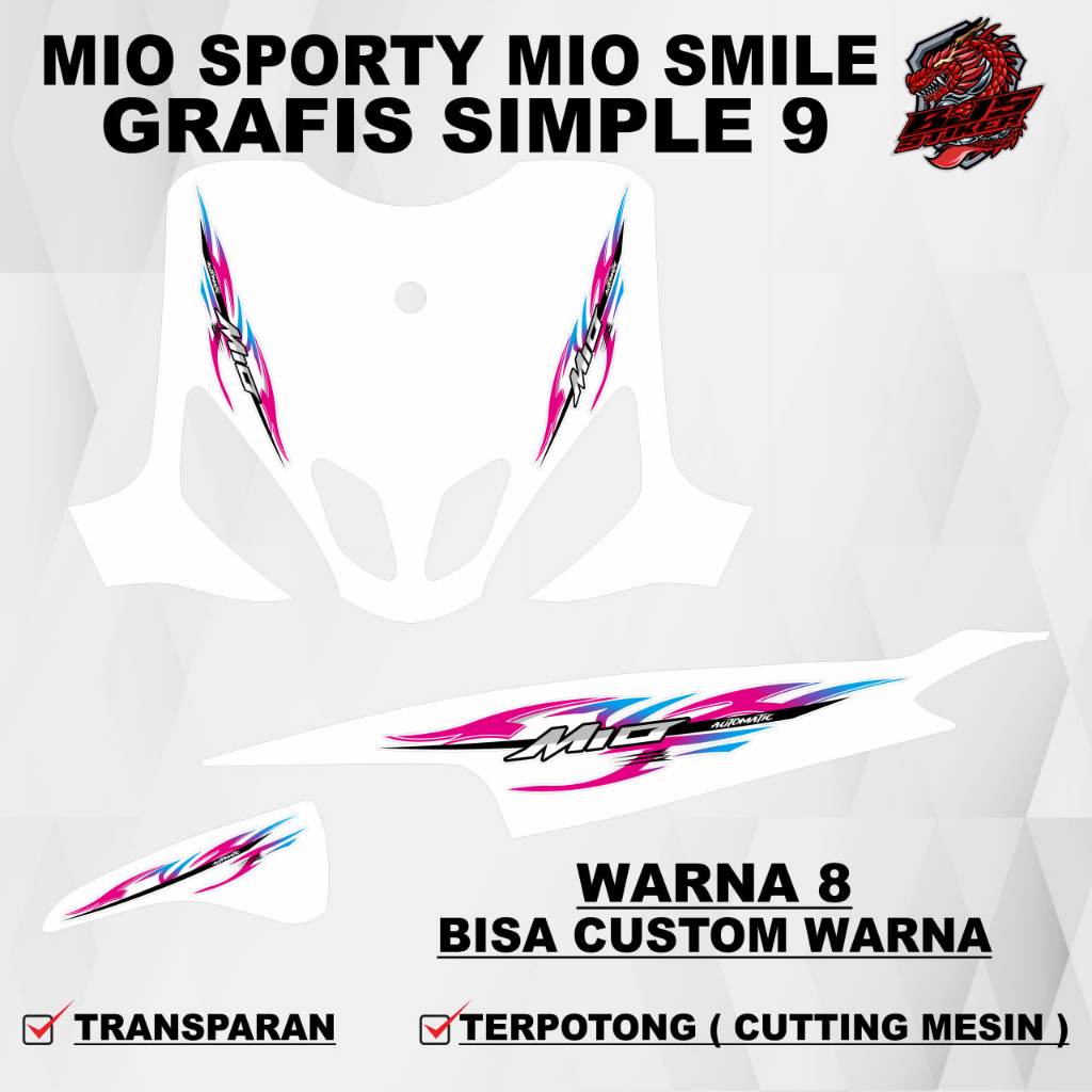 Stiker Sticker Mio Sporty Mio Smile grafis simple 9 - Stiker Sticker Decal transparan uv Mio Sporty 