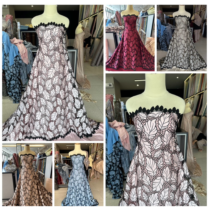 Kain tile brokat Prada Lace premium / kebaya tunik outer gamis