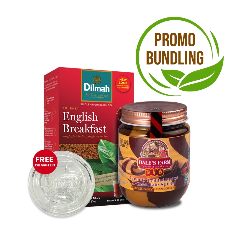 

Bundling Dilmah English Breakfast Tbag 20s & Dale's Farm Duo Creamy Choco Peanut Butter 250gr
