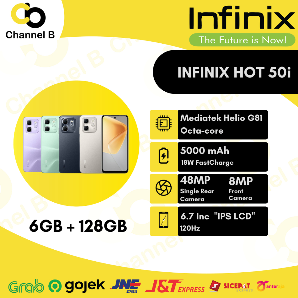 Infinix Hot 50i - Smartphone [ Ram 6GB + Rom 128GB ] Garansi Resmi