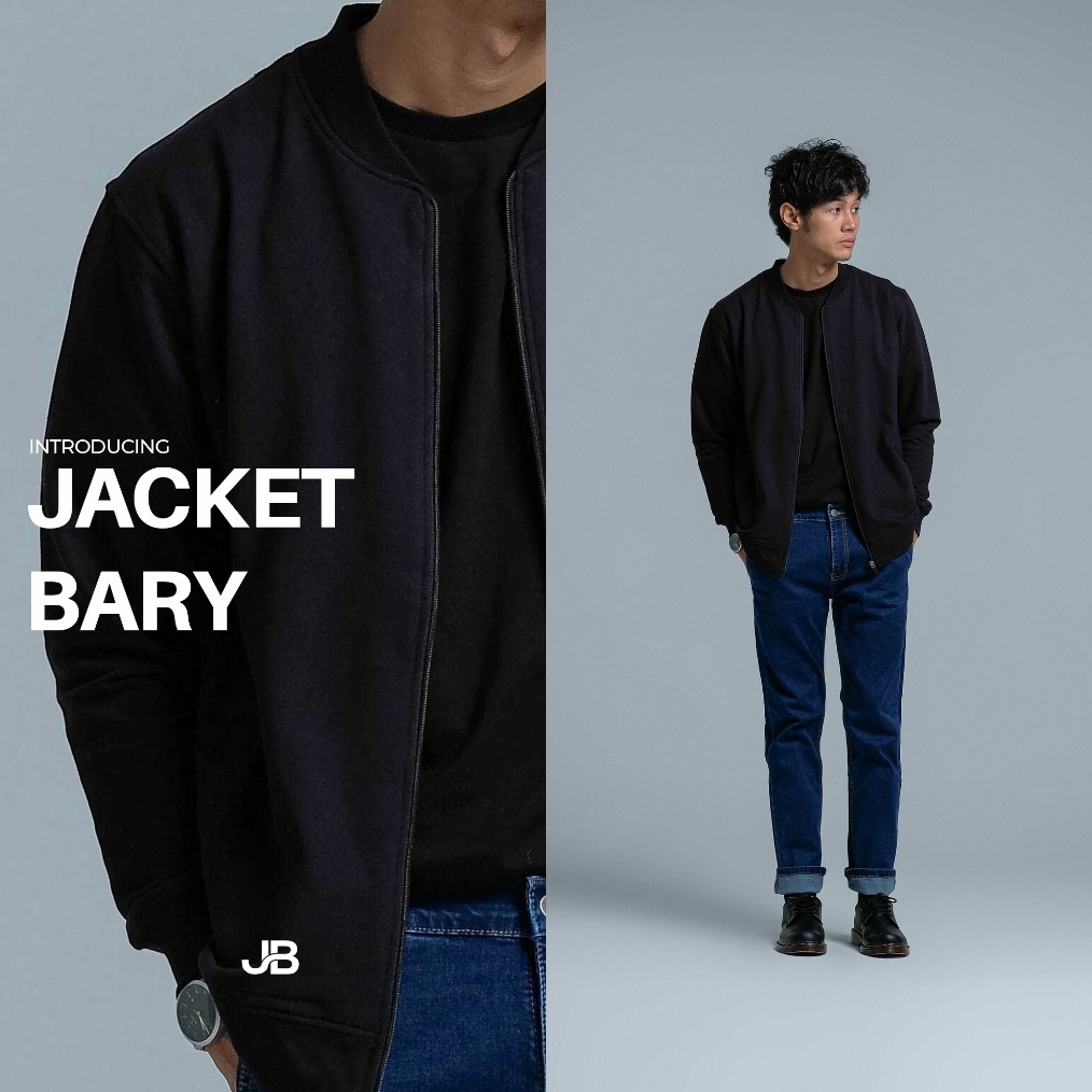 KODE A72N JB  Jacket Bary Black  Jaket Kasual Pria