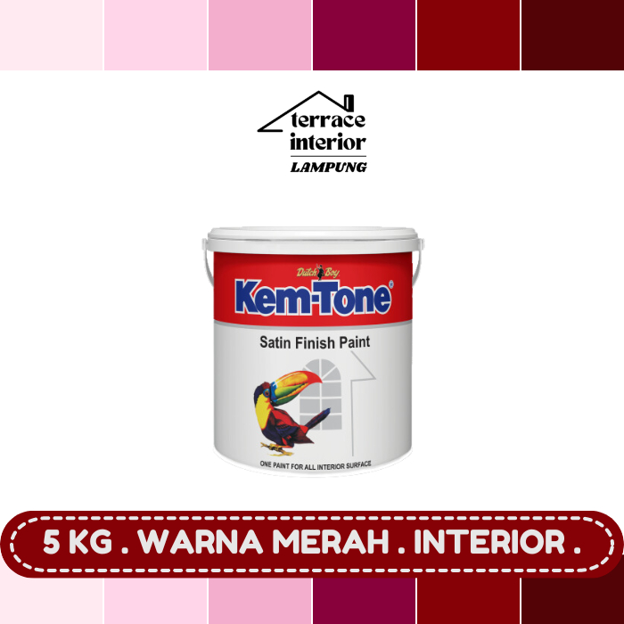 Cat Tembok Kemtone Interior Warna Merah 5 Kg