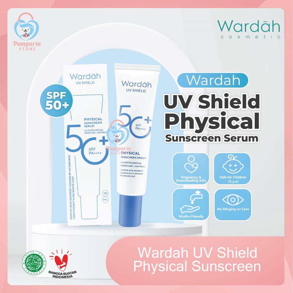Wardah UV Shield Physical Sunscreen Serum SPF50+ PA++++ - Sunscreen Wajah Wardah