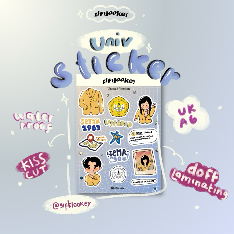 

[Unsoed] Sticker Universitas/Sticker Lucu/Sticker Aesthetic/Sticker Kiss Cut