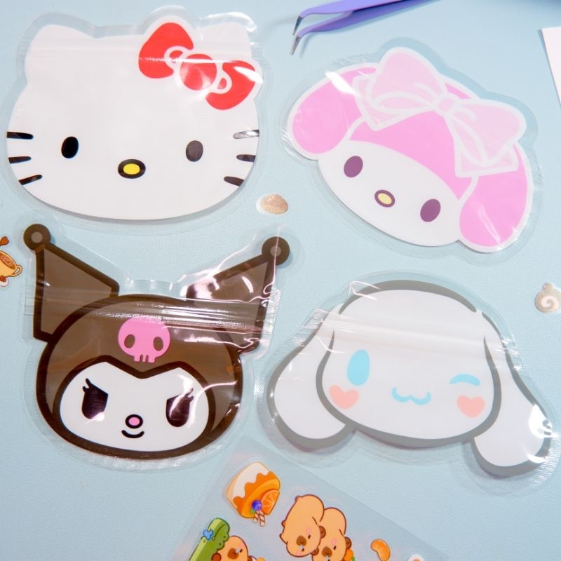 

[CRAFTIPLE] Kemasan Plastik Ziplock Kecil Motif Bentuk Kepala Sanrio Kuromi Hello Kitty Melody Cinnamoroll