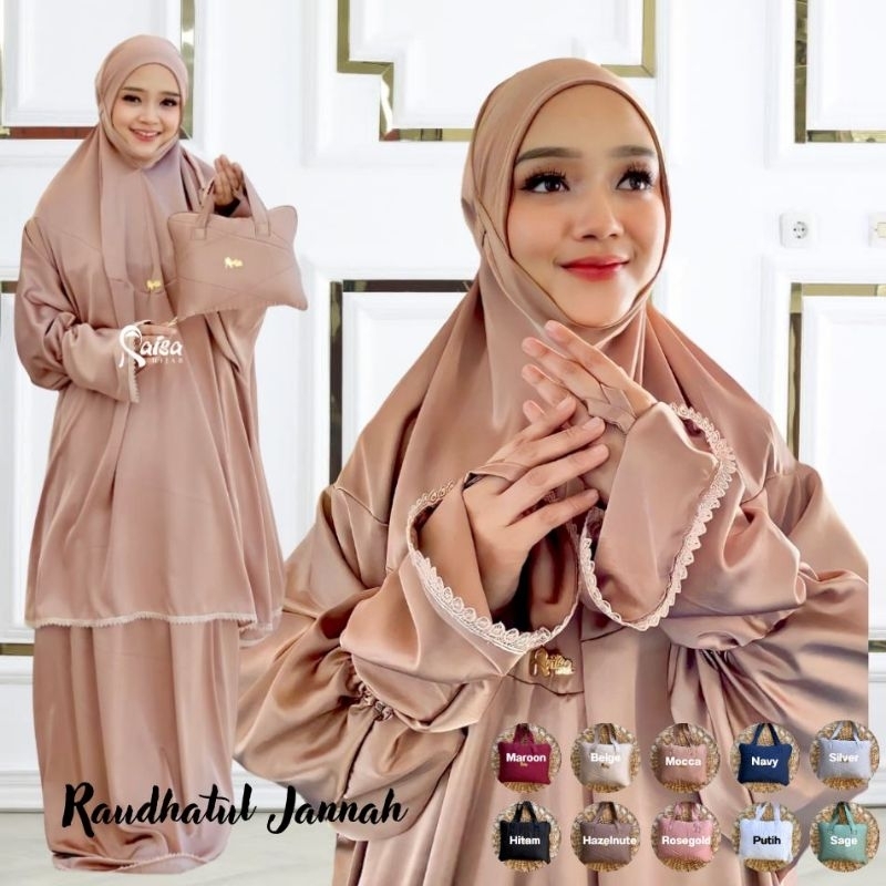 MUKENA SILKY PREMIUM/MUKENA MALAY MENUTUP DAGU/MUKENA SET BERLENGAN/MUKENA MODEL TERBARU 2026/MUKENA