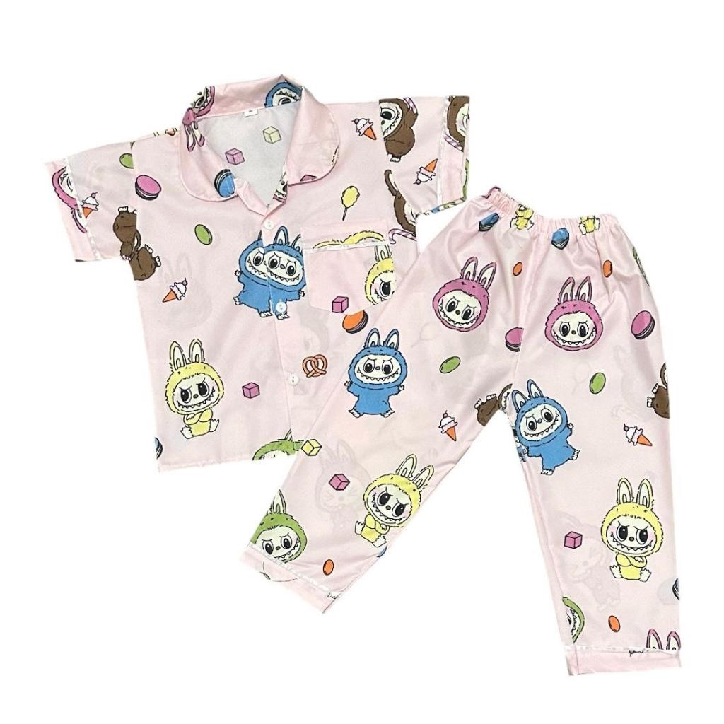 Pakaian tidur anak perempuan motif boneka lucu viral / one set baju tidur couple ibu dan anak