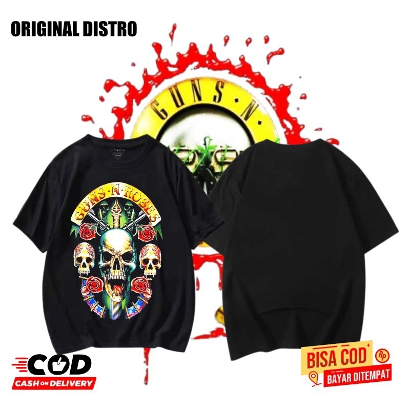 kaos band METAL GUNS N ROSES distro original | kaos pendek casual band GUNS N ROSES original distro 