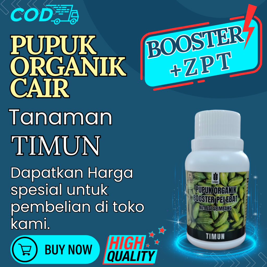 Pupuk Cair Hormon ZPT  Pelebat Penyubur Perbesar Tanaman Buah Timun 100 ml