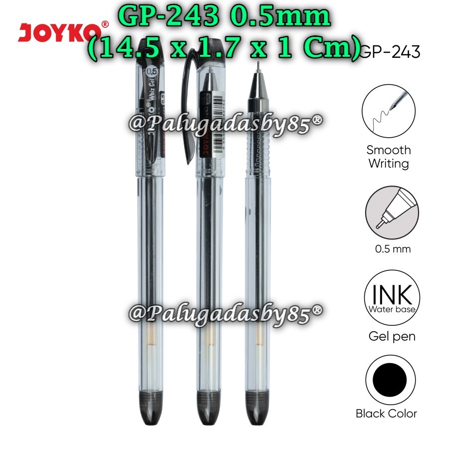 

(1 Biji) GROSIR Bolpen JOYKO GP-243 Whiz Gel 0.5 Gel Pen Hitam / Gel Pen Pulpen Pena Joyko GP-243