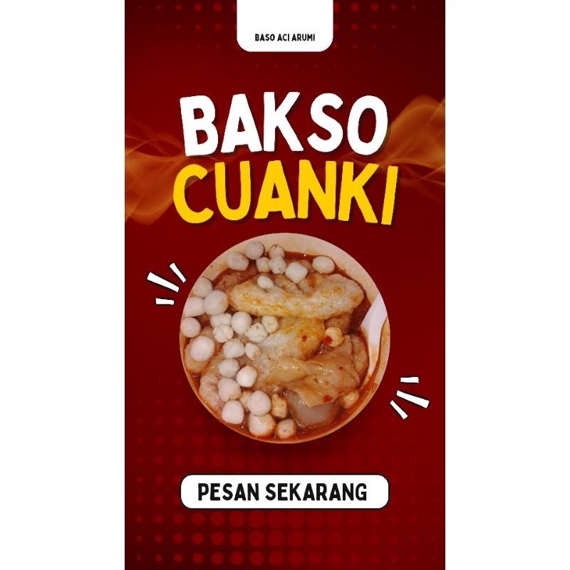 

BASO ACI JUMBO AYAM + CUANKI PAKET 5 BUNGKUS