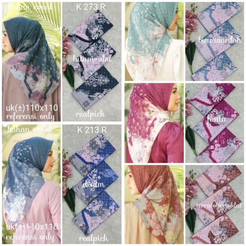 Hijab motif segi empat voal motif premium hijab batik aesthetic