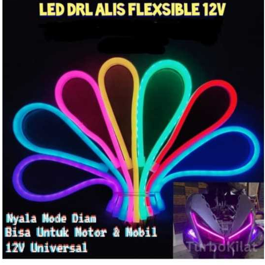 BERKAH MOTOR RACING LAMPU ALIS MOTOR LED 30CM 45CM 60CM12V DRL PLEKSIBLE NON BINTIK [ 1 biji ] NMAX,