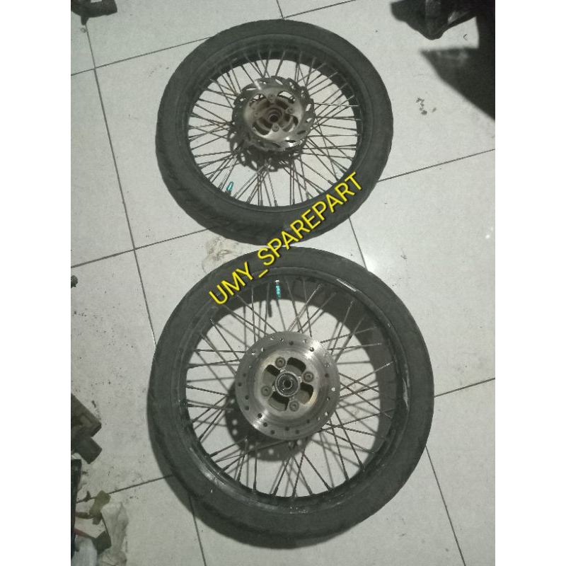 Velg Pelek Belakang Supra X 125 Double Disk PNP Sonic 150r/Supra Gtr tanpa Ban (Original Copotan)