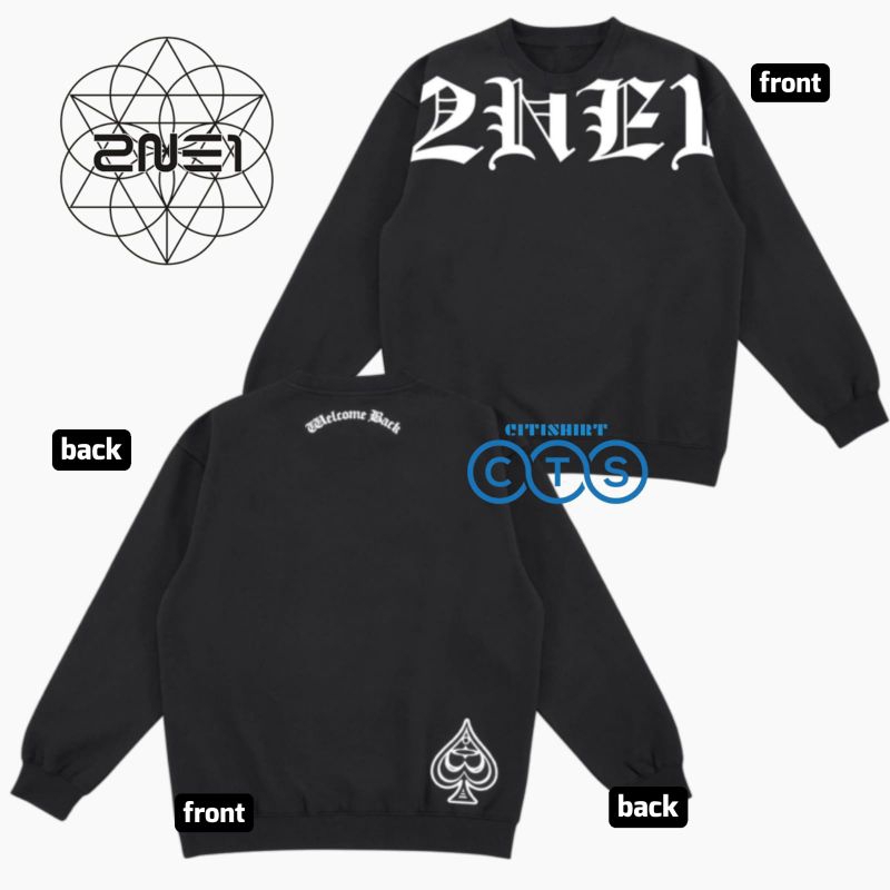 SWEATER 2NE1 BLACK MERCH WELCOME BACK CONCERT 2024 ASIA TOUR BLACKJACK KPOP FANS IDOL OUTFIT