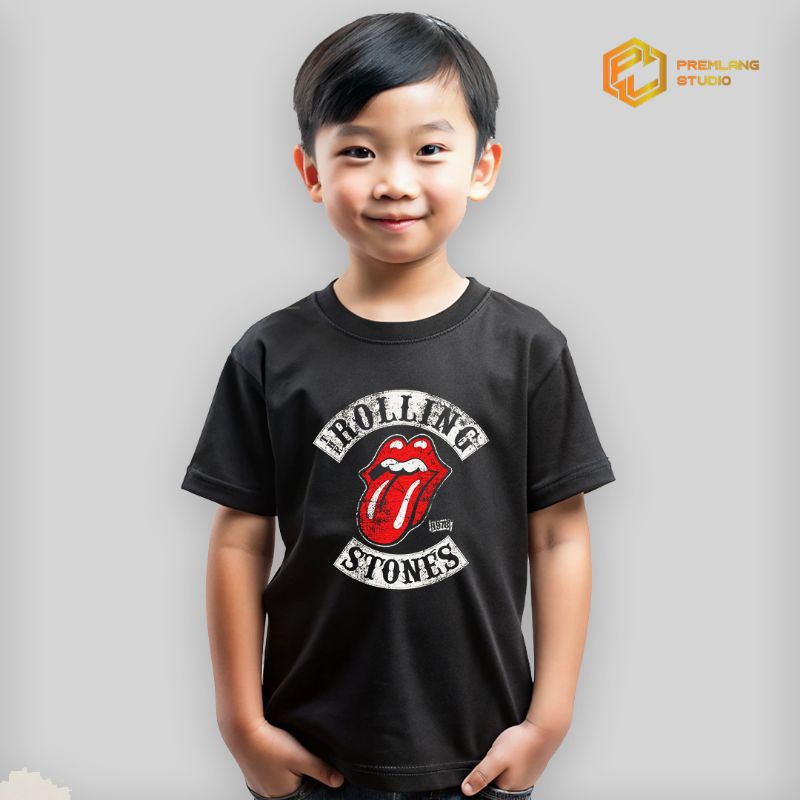 Premlang - Kaos Band Anak Premium The Rolling Stones Iconic Logo