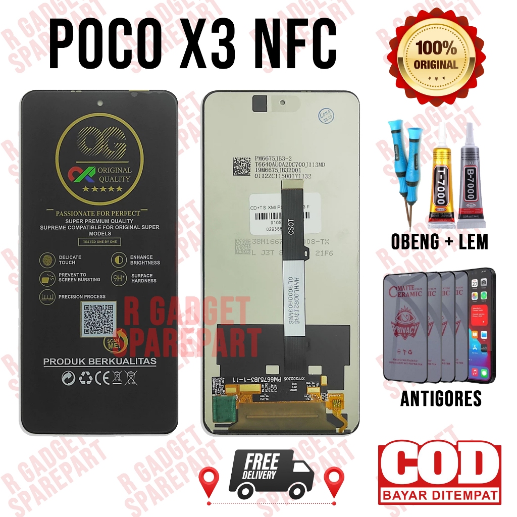 Lcd POCO X3 NFC Original Oem Quality Lcd Touchscreen POCO X3 NFC Fullset