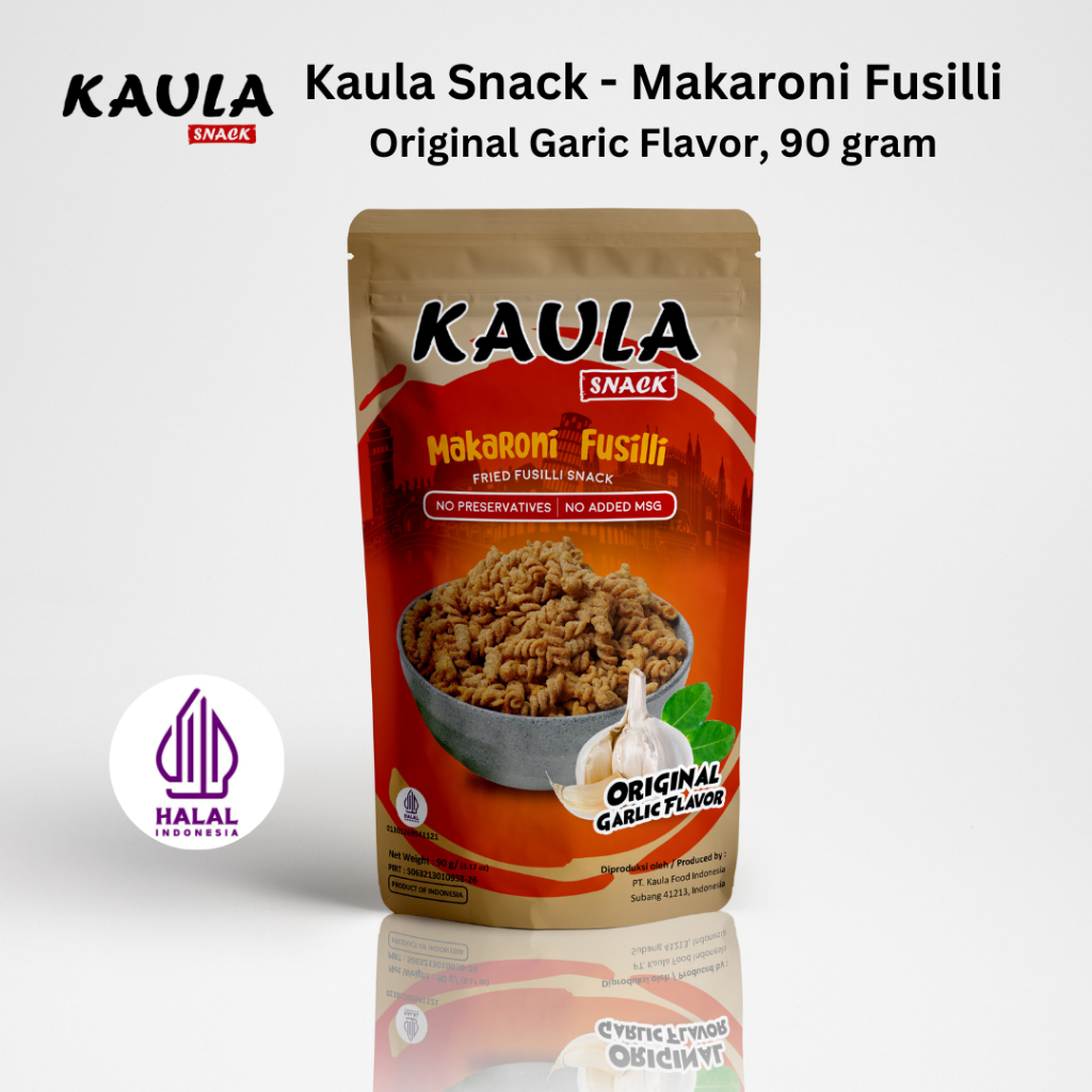 

Kaula Snack Makaroni Fusilli Original Garlic, 90 gram