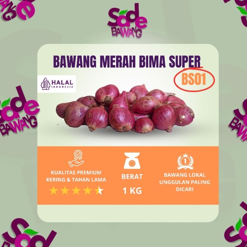 

BAWANG MERAH 1KG BIMA KERING 100%