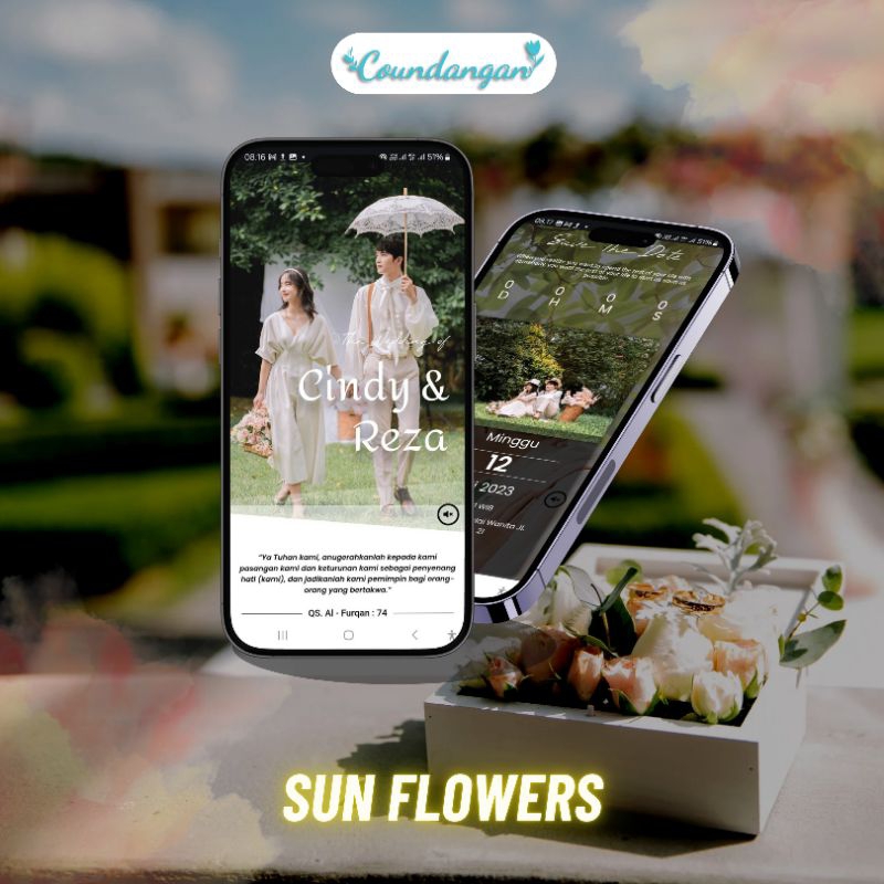 Undangan Digital Website Pernikahan Premium Template Sunflower