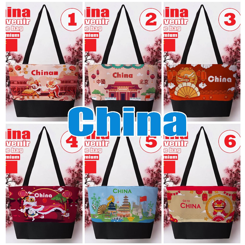 TAS CHINA, TAS TOTE BAG SOUVENIR NEGARA CHINA SIAP KIRIM