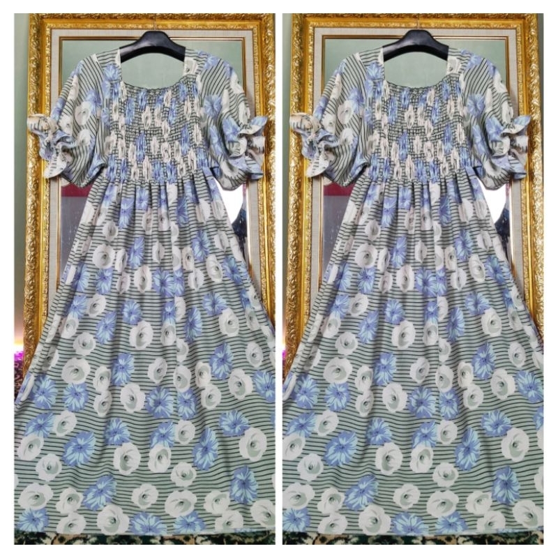DASTER MARIMAR LENGAN BALON BIGSIZE JUMBO Busui Wanita Crinkle Panjang Remaja