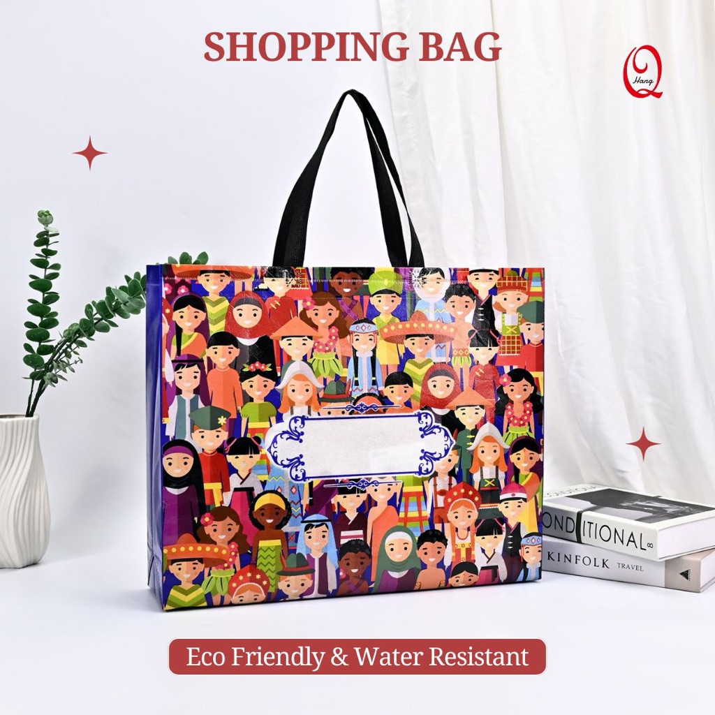 

[1pcs] Tas Belanja / Tote Bag Spunbond Kain Motif Premium Kantong Jumbo Tas Kado Gift