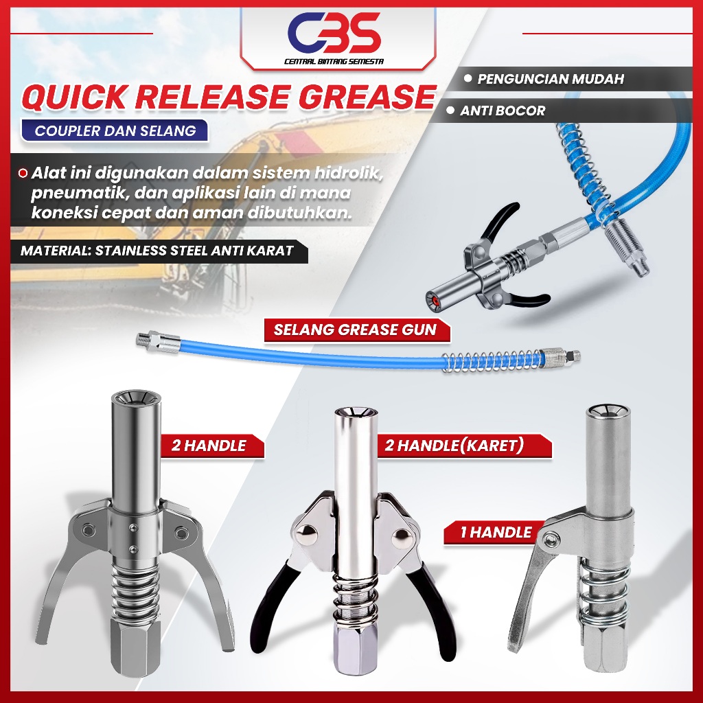 Grease Gun / Pistol Gemuk Quick Release / Alat Aplikasi Minyak Gemuk Grease Gun Coupler Grease Coupl